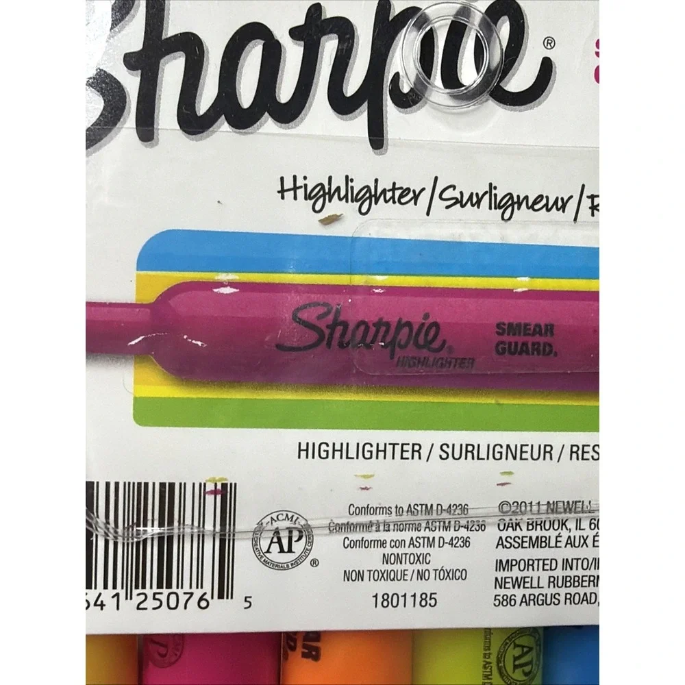 Sharpie Highlighter 25076 With Smear Guard, 6-Color Assortment
